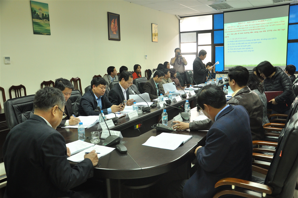 Nghiên cứu đề xuất một số giải pháp nâng cao kỹ năng cho đội ngũ cán bộ làm công tác tuyên giáo tại thành phố Hải Phòng trong tình hình hiện nay