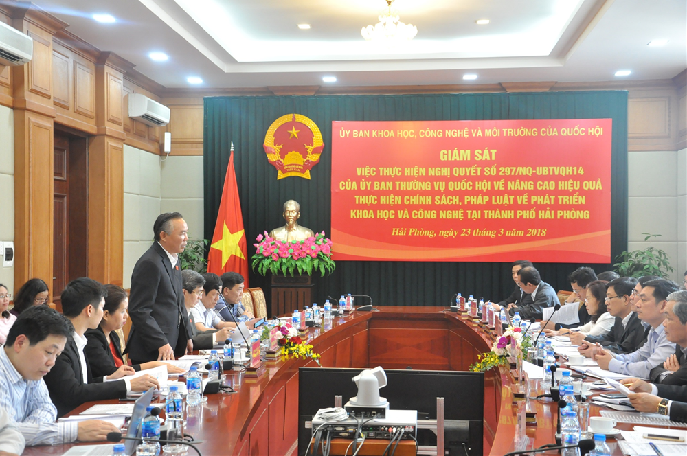 Ủy ban Khoa học, Công nghệ và Môi trường của Quốc hội giám sát việc thực hiện chính sách, pháp luật về phát triển KH&CN tại thành phố Hải Phòng