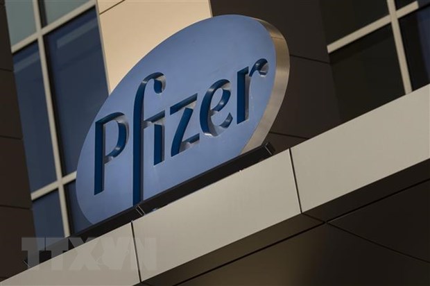 Biêu tượng hãng dược Pfizer tại Cambridge, Massachusetts, Mỹ.