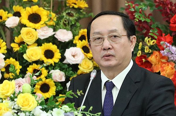 Bộ trưởng Huỳnh Thành Đạt phát biểu trong lễ nhậm chức. 