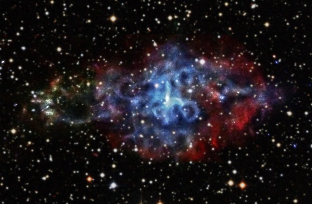 Ảnh chụp tàn tích của siêu tân tinh SN 1181, được Đài quan sát tia X Chandra phát hiện năm 2002.