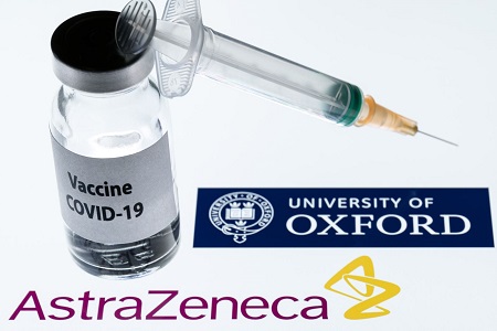 Hình ảnh minh họa vaccine Covid-19 do AstraZeneca và Đại học Oxford phối hợp bào chế.