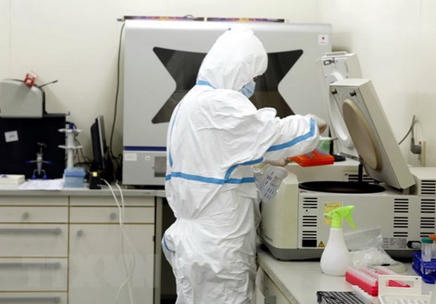 Xét nghiệm các mẫu bệnh phẩm nhiễm và nghi nhiễm COVID-19 tại labo.