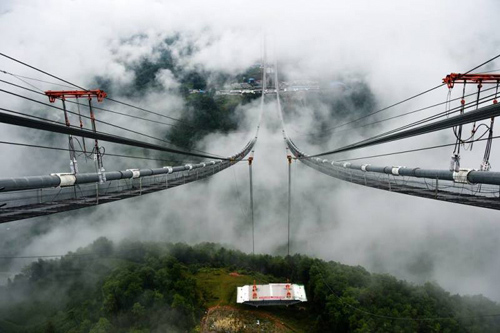Cầu treo dây võng dài nhất châu Á