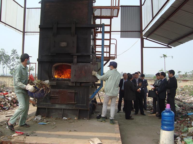 Lò đốt rác thải nông thôn không sử dụng nhiên liệu